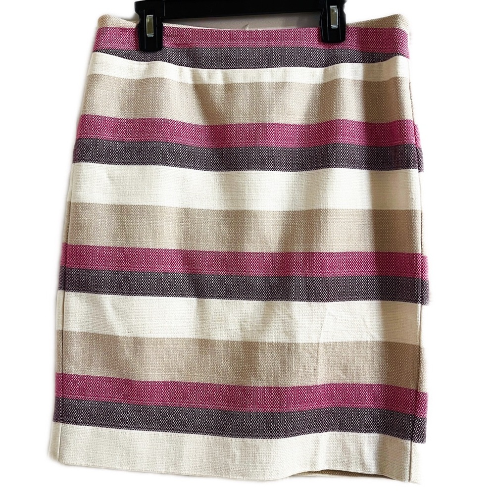 Ann Taylor Cream & Pink Knee-Length Pencil Skirt – Size 4 Petite (Fits 4–6)